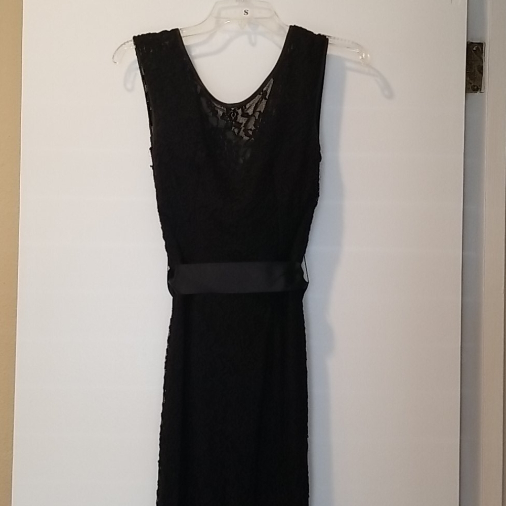 Cindy Black Lace Whimsigoth Fairycore Formal Long Length Evening Gown Size S